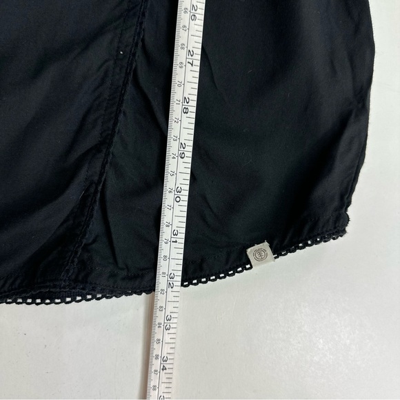 Element Eden Black Dress Sz Small Embroidered Neckline Cinched Waist Black - Picture 7 of 8